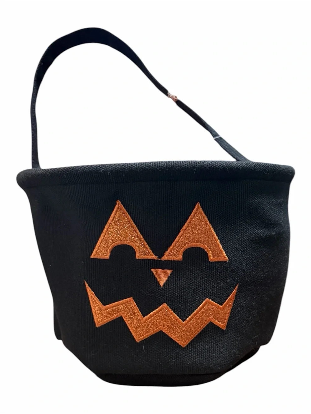 Black and Orange Halloween Trick-or-Treat Bucket
